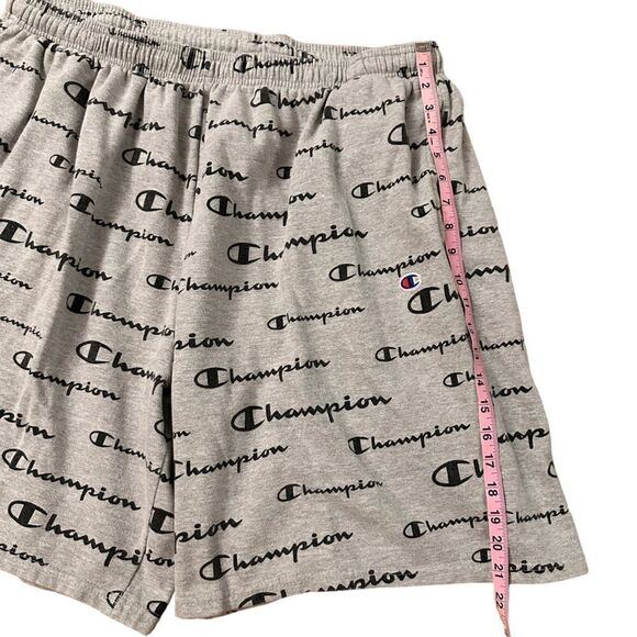 Champion ~ Mens Grey Loungewear shorts ~ all over logo print ~ size XXL - Picture 6 of 9